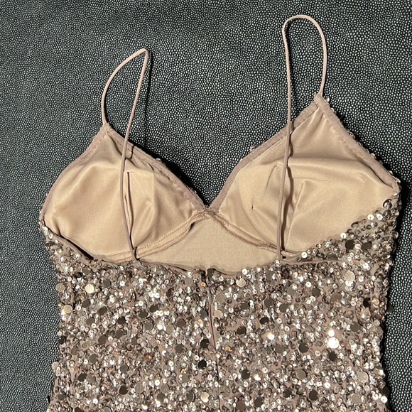 Adrianna Papell Petite Bronze Sequin Evening Dress - Picture 14 of 16